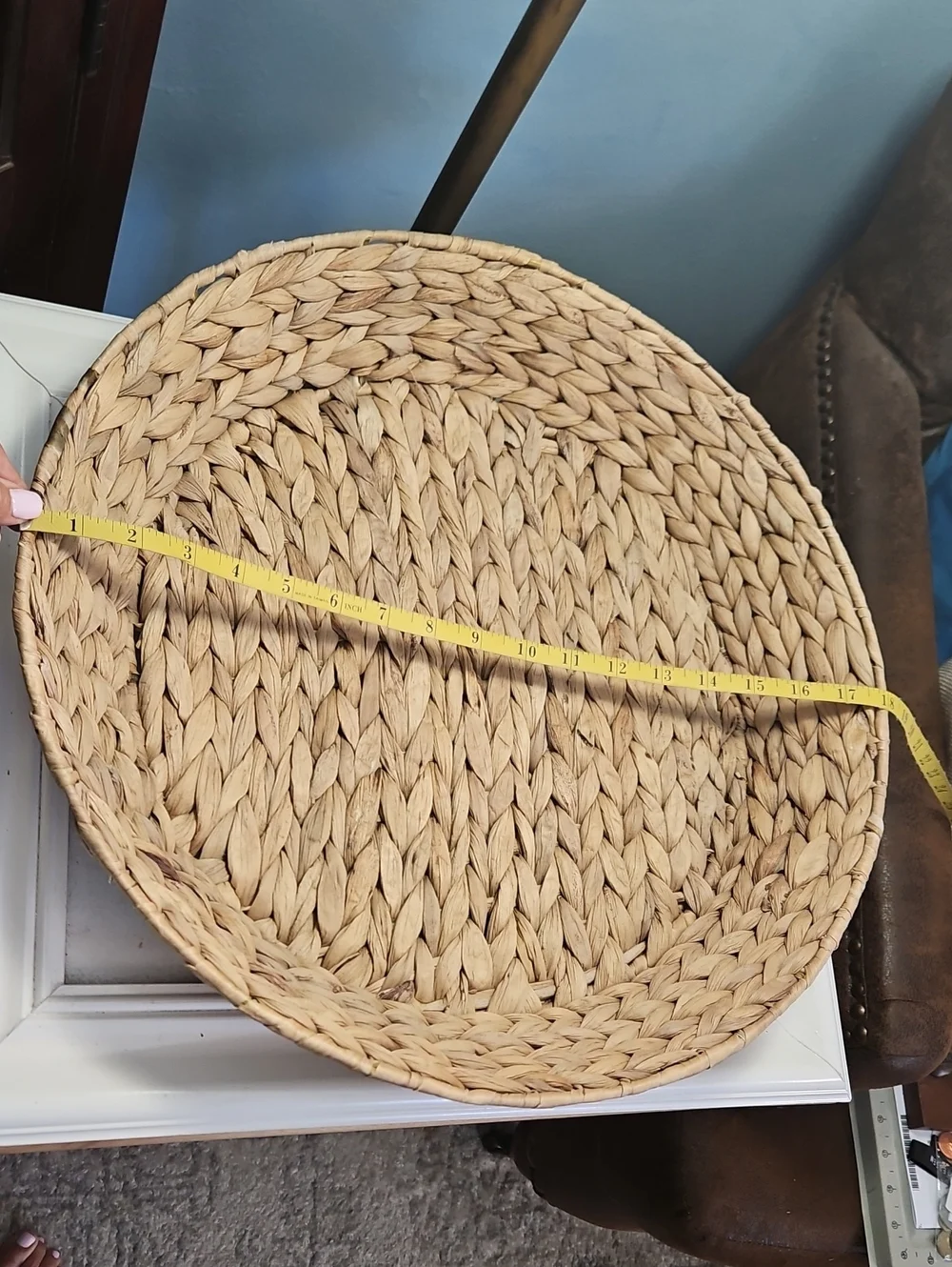 Natural Braided Seagrass Decorative Round Tray - Home Accents